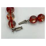 Colorful Vintage Lucite Bead Necklace with Large Pendant