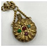 Vintage Ornate Gold Tone Perfume Bottle