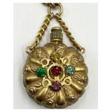 Vintage Ornate Gold Tone Perfume Bottle