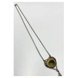 Sterling Silver Filigree Heart Pendant Necklace with Cat