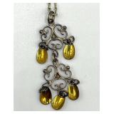 925 Norwegian Solje Necklace with Gold Drop Accents