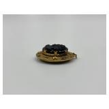 Antique Black Glass Cameo Pendant Locket