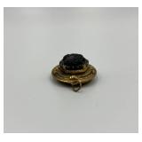Antique Black Glass Cameo Pendant Locket