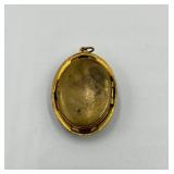 Antique Black Glass Cameo Pendant Locket