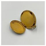 Antique Black Glass Cameo Pendant Locket