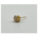 14k Gold Stud Earring and Two Small Diamond Pendants