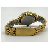 Gruen Gold-Tone Stainless Steel Watch with Crystal Accents