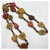 Tagua Nut Necklace with Multicolor Beads
