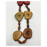 Tagua Nut Necklace with Multicolor Beads