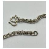 Tribal Tassel Pendant Necklace with Ornate Silver Tone Design