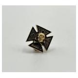 Phi Kappa Sigma Skull and Crossbones Fraternity Pin Badge