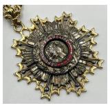 French Legion of Honor Breast Star Pendant Necklace 11.5 in L