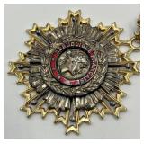 French Legion of Honor Breast Star Pendant Necklace 11.5 in L