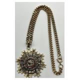 French Legion of Honor Breast Star Pendant Necklace 11.5 in L