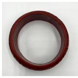 Carved Cinnabar Bangle Bracelet
