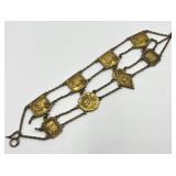 Vintage Charm Bracelet with Swimming and Club Medals