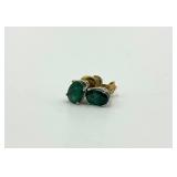 14k Gold Emerald Stud Earrings