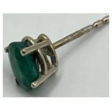 14k Gold Emerald Stud Earrings