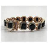 Sterling Silver Black Onyx Tennis Bracelet