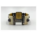 Sterling Silver Mother of Pearl and Marcasite Bracelet