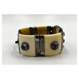 Sterling Silver Mother of Pearl and Marcasite Bracelet