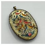 Hand Painted Double-Sided Mother of Pearl Pendant