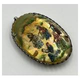 Hand Painted Double-Sided Mother of Pearl Pendant