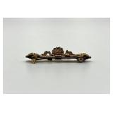 Victorian Bar Brooch with Central Purple Stone