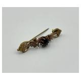 Victorian Bar Brooch with Central Purple Stone