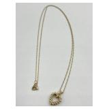 10k Gold Heart Pendant Necklace with Diamond Accents