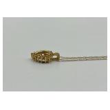 10k Gold Heart Pendant Necklace with Diamond Accents