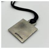 Gastineau Studio Hand Crafted Square Pewter Pendant Necklace