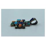 Sterling Silver Mosaic Cross Pendant