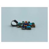 Sterling Silver Mosaic Cross Pendant