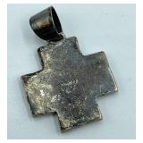 Sterling Silver Mosaic Cross Pendant