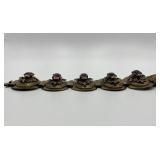 Mid Century Amethyst Link Bracelet with Ornate Gold Tone Panels