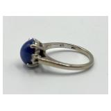 J.B. Hudson 14k Blue Star Sapphire Cabochon Ring