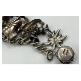 Sterling Silver Charm Bracelet with Western and Themed Charms