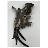 Mexican 925 Silver Bird Brooch