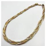 Braided Tri-Tone Necklace