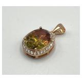 Color Change Diaspore Pendant with Halo Setting