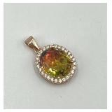 Color Change Diaspore Pendant with Halo Setting