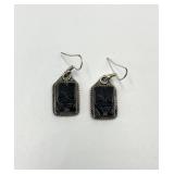 Sterling Silver Black Onyx Dangle Earrings
