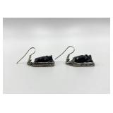 Sterling Silver Black Onyx Dangle Earrings
