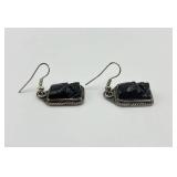 Sterling Silver Black Onyx Dangle Earrings