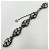 Vintage Kramer Crystal Link Bracelet 7.25 Inch Needs Repair