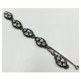 Vintage Kramer Crystal Link Bracelet 7.25 Inch Needs Repair