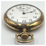Vintage Waltham Gold Pocket Watch 15 Jewel with Engraved Case