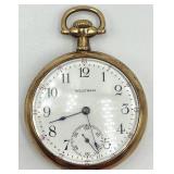 Vintage Waltham Gold Pocket Watch 15 Jewel with Engraved Case