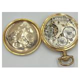 Vintage Waltham Gold Pocket Watch 15 Jewel with Engraved Case
